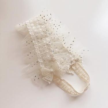 Imagem de Faixa de cabelo infantil, laço doce, elástico, arco, flor, renda, faixa de cabelo infantil (estilo A)