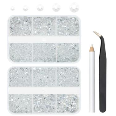 Imagem de Strass de resina transparente transparente para artesanato 2 mm, 3 mm, 4 mm, 5 mm, 6 mm, pedras lisas, pedras, diamantes sem hotfix, berloques, suprimentos para unhas, rosto, olhos, maquiagem, corpo