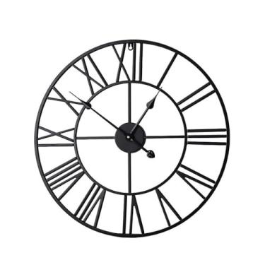 Imagem de Relógio de parede europeu moderno silencioso relógio de parede redondo sala de estar estudo relógio de parede romano restaurante escritório relógio de parede de ferro relógio de parede para quarto
