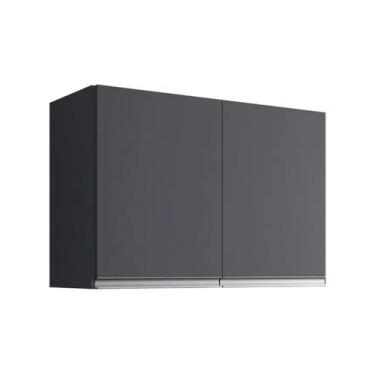 Imagem de Armario Aéreo Geladeira 80cm Andréia 2 Portas Cinza AJL - AJL Móveis