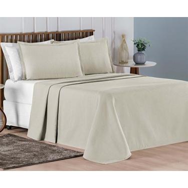 Imagem de Cobre Leito Casal Queen Piquet Favo Colcha 100% Algodão 3 Peças - Bia 