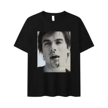 Imagem de Camiseta Feminina Oversized Com Estampa De Drama De TV Damon Salvatore
