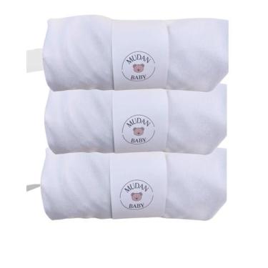 Imagem de Kit 3 Lençóis Avulsos para Berço Americano em Malha Lisa Hipoalergênic