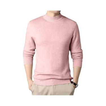 Imagem de Suéter Masculino De Cor Sólida Para Outono E Inverno, Pulôver De Gola 