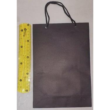 Imagem de 10 Sacolas Lisa Lembrancinha Festa Preta. - Sacola Papelão