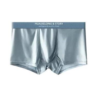 Imagem de Cuecas Boxer Masculinas De Seda Gelada Com Toque De Cetim, Respiráveis