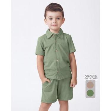 Imagem de Conjunto Camisa e Bermuda Tricot - Menino Tamanho 4 a 14-Masculino