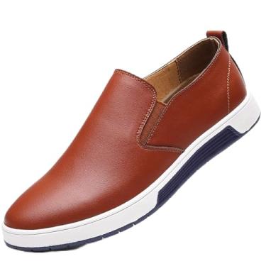 Imagem de Tênis social masculino casual mocassim moderno, Marrom 987, 45