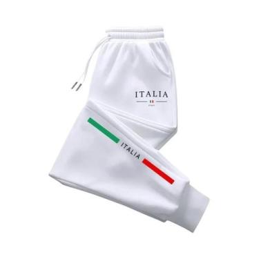 Imagem de Calças Jogger Casuais Masculinas De Alta Qualidade Com Estampa Italian
