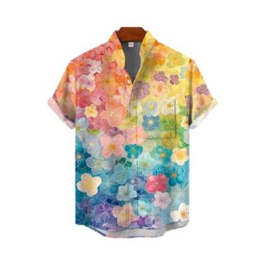 Imagem de Camisa Masculina De Linho De Manga Curta, Estilosa E Confortável, Top 