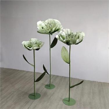 Imagem de Flores Artificiais Gigantes - Conjunto de 3 Enormes Expositores Florais para Fundo de Casamento, Decoração de Festa, Adereços de Fotografia - Decoração Perfeita para Eventos
