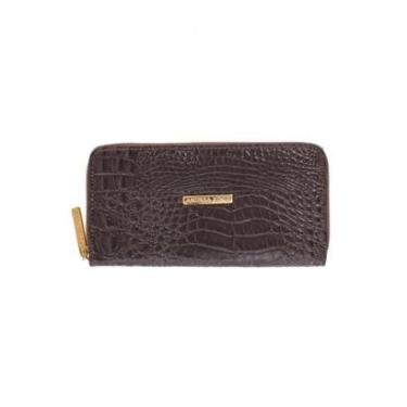 Imagem de Carteira feminina fina de couro croco Bonny-Feminino