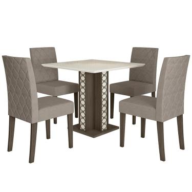 Imagem de Kit Mesa de Jantar Isis sem Vidro com 4 Cadeiras Jade