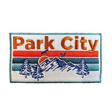 Imagem de Patch Park City - Patch retrô Mountain 100% bordado com ferro ou costurado em Park City, Utah Patch (10 x 2 1/20.3 cm)