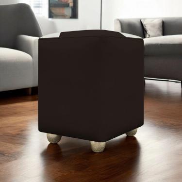 Imagem de Puff Decorativo Quadrado Penteadeira Urban - Marrom-Bege Corino