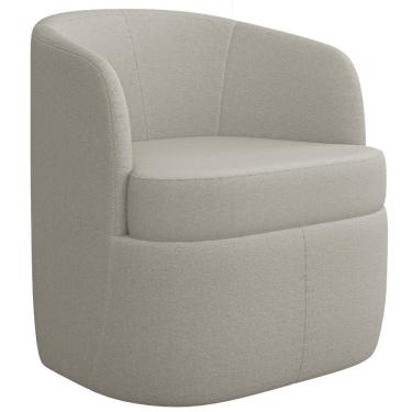 Imagem de Poltrona Decorativa Giratória Para Sala De Estar Siena K01 Bouclê Bege - Lyam Decor