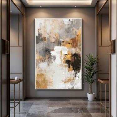 Imagem de Quadro com Moldura e Acrilico Cristal Vidro Abstrato Pintura para Sala