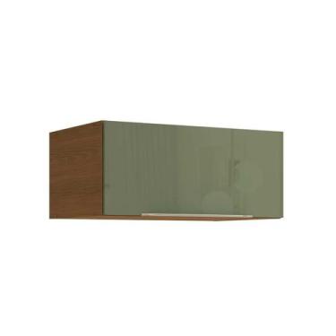 Imagem de Armário Cozinha Vibra T654 c/ 1 Porta Basculante 80x50cm Canela/Verde 