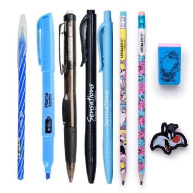 Imagem de Kit Papelaria Fofa Looney Tunes Kawaii Lapis Borracha Apontador Caneta