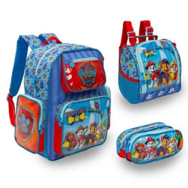 Imagem de Kit Bolsa Mochila Escolar Masculina Paw Patrol Resistente - Chenson