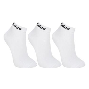 Imagem de Kit Meia Adidas Cano Médio Com 3 Pares, Branco, 43/45