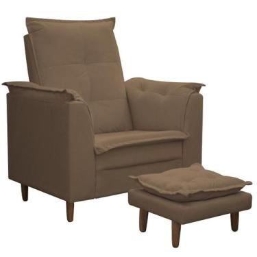 Imagem de Poltrona De Amamentação Com Puff Isabella ISA ESTOFADOS Cor:Cinza, Mar