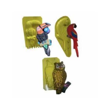 Imagem de Kit de 3 Formas para Gesso - Arara, Tucano e Coruja - no-brand
