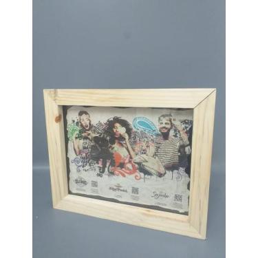 Imagem de Quadro Com Moldura Madeira Pinus 43x35cm E Proteção Acrílica - Artsim 
