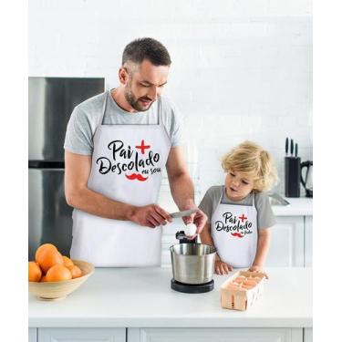 Imagem de Kit Avental Pai e Filho Branco - Vida Pratika