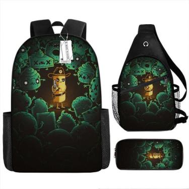 Imagem de Conjunto de mochilas Plants Zombies Cartoon Kids School 3 unidades - Y