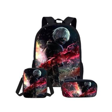Imagem de Conjunto de mochilas escolares Tokyos Ghouls, 3 unidades para crianças