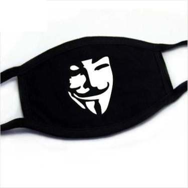 Imagem de Máscara facial de palhaço de Halloween com impressão digital de algodã