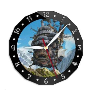Imagem de Relógio de parede Howls Moving Castles Anime 30cm Silent Non-Ticking -