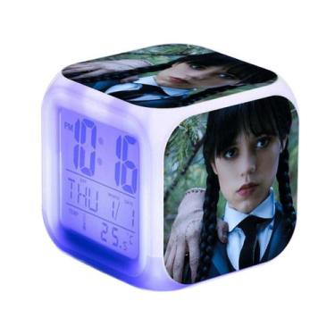Imagem de Relógio digital LED às quartas-feiras, quadrado, com função de despert
