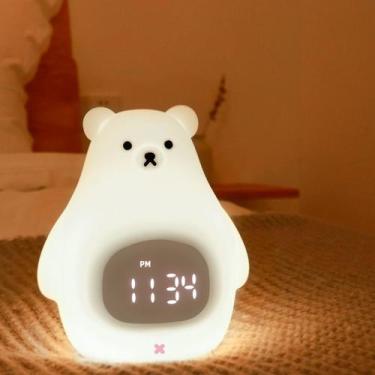 Imagem de Candeeiro de mesa de silicone Night Light White Bear para quarto de cr