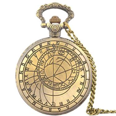 Imagem de Relógio de bolso Roman Characters Retro para crianças com corrente - y