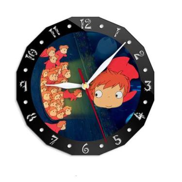 Imagem de Relógio de parede Ponyos Girl Anime Silent Non Ticking 30cm - yiweisai