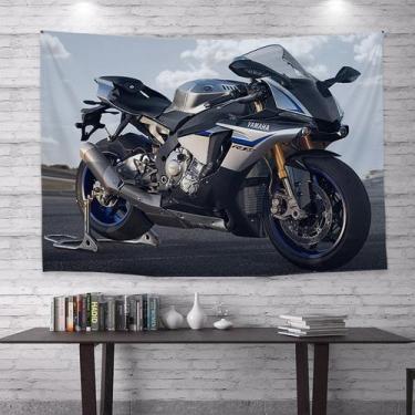 Imagem de Tapeçaria, estética de sala de parede para motocicletas, 150x110cm, mi
