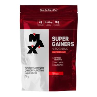 Imagem de Hipercalórico Max Titanium Super Gainers 3kg 3g Creatina, 1 Unidade, 3