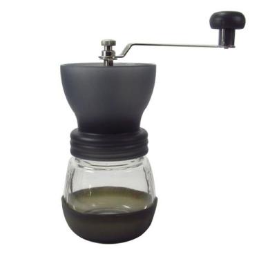 Imagem de Moedor de café manual de vidro 80g 19cm - Livon, CINZA