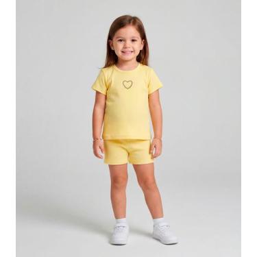 Imagem de Conjunto Infantil Feminino Blusa e Short Select Amarelo, 3, Amarelo