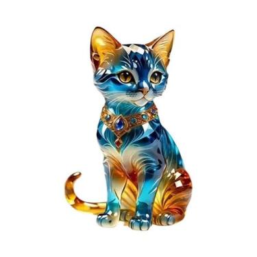 Imagem de Escultura Decorativa De Gato Exótico Para Mesa, Tema Clássico De Anima