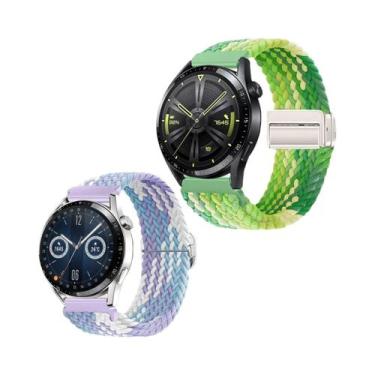 Imagem de Pulseira Magnética 2 Peças, Faixa Elástica Trançada De Nylon Para Reló