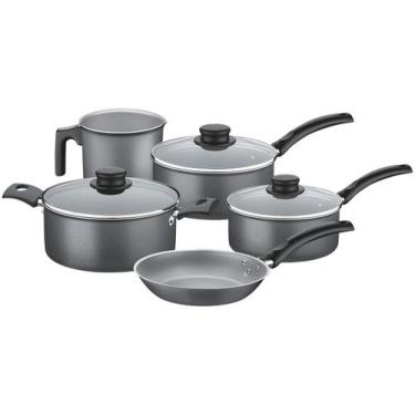 Imagem de Jogo de Panelas Tramontina Antiaderente - de Alumínio Chumbo 5 Peças T