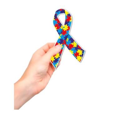 Imagem de Adesivo Laço Autismo Identificação e Conscientização 12x5cm - Wellstor