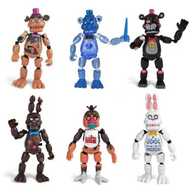 Imagem de Five Nights At Freddy S Fnaf Kit 6 Bonecos Articulados E Intercambiáve