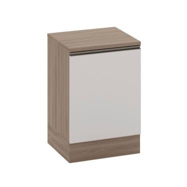 Imagem de Balcão 1 Porta com Tampo Etna Poliman - Carvalho Oak/Off White