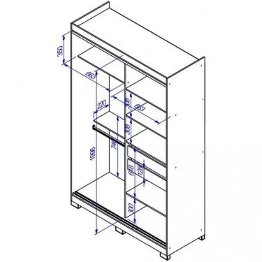 Imagem de Guarda Roupa Solteiro América 2 Portas de Correr 2 Gavetas MDP com Espelho Grafite Bartira Móveis