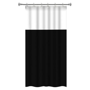 Imagem de Cortina De Box Banheiro Pvc Com Visor Liso 138x198cm - Preto