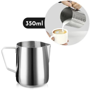 Imagem de Caneca Aço Inox Copo Café Com Medidor 350ml Cozinha - Praticidade E Elegância Para O Se...